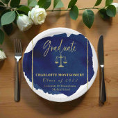 Blue Abstrakt EleganLaw School Abschluss Pappteller