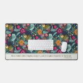 Blue Abstrakt Floral Sprichwörter 31:25 Schreibtis Schreibtischunterlage (Tastatur & Maus)