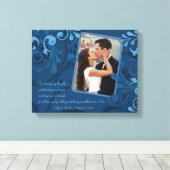 Blue Abstrakt Floral Wedding Foto Template Leinwan Leinwanddruck (Insitu (Holzboden))
