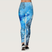 Blue abstrakt Fluid art #01 Leggings (Rückseite)