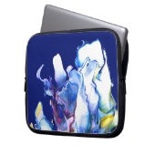 Blue Abstrakt Fluid Art Laptop Sleeve (Vorderseite Links)