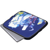 Blue Abstrakt Fluid Art Laptop Sleeve (Vorne Knopf)