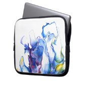 Blue Abstrakt Fluid Art Laptopschutzhülle (Vorderseite Links)