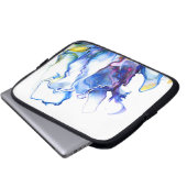 Blue Abstrakt Fluid Art Laptopschutzhülle (Vorne Knopf)