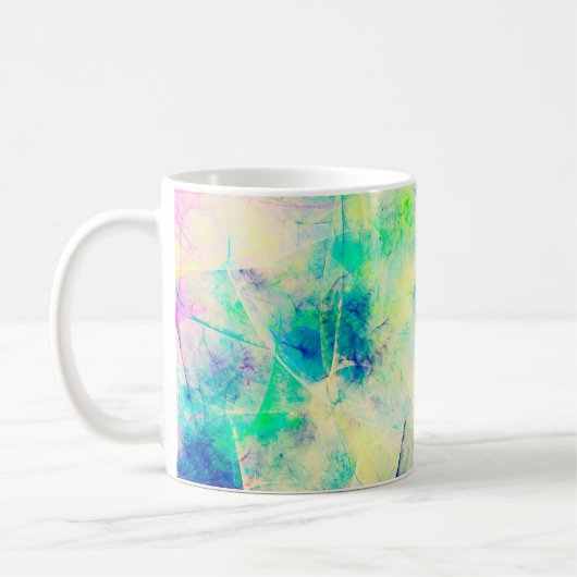 Blue abstrakt Fraktal Hintergrund 3d rendering3d, Kaffeetasse (Links)