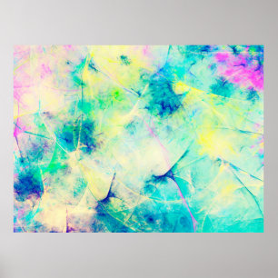 Blue abstrakt Fraktal Hintergrund 3d rendering3d, Poster