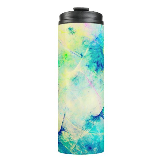 Blue abstrakt Fraktal Hintergrund 3d rendering3d, Thermosbecher (Vorderseite)