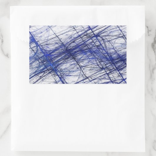 Blue Abstrakt Fraktal Rectangle Aufkleber (Tasche)