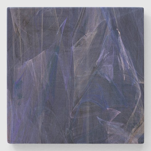 Blue Abstrakt Fraktal Square Untersetzer (Vorderseite)