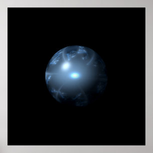 Blue Abstrakt Globe Poster