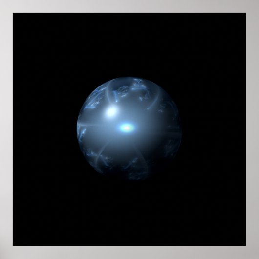 Blue Abstrakt Globe Poster (Vorne)