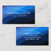 Blue Abstrakt Gloss Business Card Visitenkarte (Vorne/Hinten)