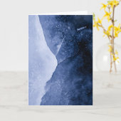 Blue Abstrakt Ice Art Foto Karte (Gelbe Blume)