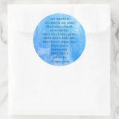 Blue Abstrakt Inspirational St. Francis Gebet Runder Aufkleber (Tasche)