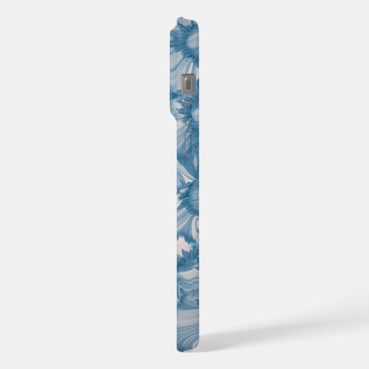 Blue Abstrakt Marble Waves Phone Case iPhone Hülle (Linke Seite)