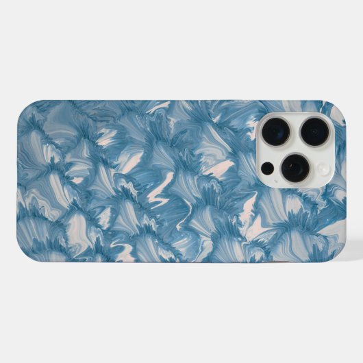 Blue Abstrakt Marble Waves Phone Case iPhone Hülle (Rückseite (Horizontal))