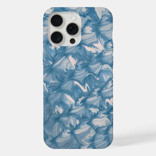 Blue Abstrakt Marble Waves Phone Case iPhone Hülle (Rückseite)