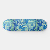 Blue Abstrakt Maze Ethnic Tribal Style Cool Künstl Skateboard (Horizontal)