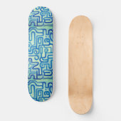 Blue Abstrakt Maze Ethnic Tribal Style Cool Künstl Skateboard (Vorderseite)