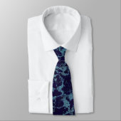 Blue Abstrakt Neck Tie Krawatte (Gebunden)
