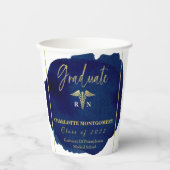 Blue Abstrakt Nurse Medical Caduceus Abschluss Pappbecher (Vorderseite)