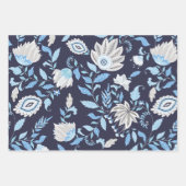 Blue Abstrakt Paisley Blume und Blätter (Vorderseite 3)