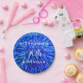 Blue Abstrakt Paper Tellers, 90. Geburtstagsparty Pappteller (Party)