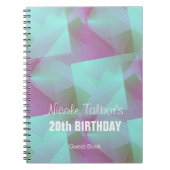 Blue Abstrakt pastel 20th Birthday Guest Book 4 Notizblock (Vorderseite)