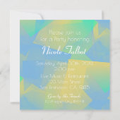 Blue Abstrakt Pastel 50. Geburtstag Square Inv Einladung (Rückseite)