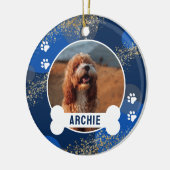 Blue Abstrakt Paw Print Pet Foto Keramik Ornament (Links)