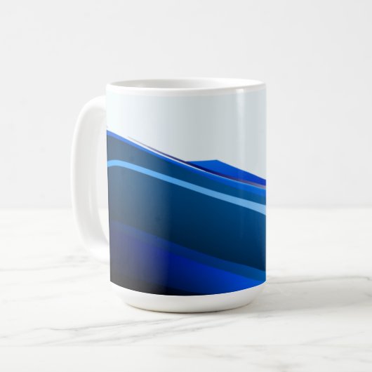 BLUE ABSTRAKT PERSONALISIERTE MUG-VORLAGE KAFFEETASSE (Vorderseite Links)