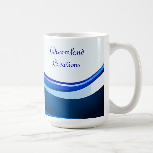 BLUE ABSTRAKT PERSONALISIERTE MUG-VORLAGE KAFFEETASSE (Rechts)