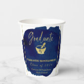 Blue Abstrakt Pharmacy School Abschluss Pappbecher (Vorderseite)