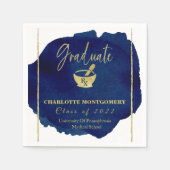 Blue Abstrakt Pharmacy School Abschluss Serviette (Vorderseite)