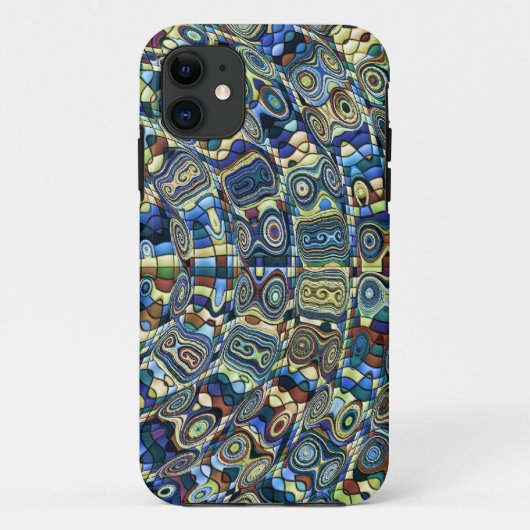 Blue Abstrakt Pond II iPhone Case (Rückseite)