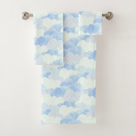 Blue Abstrakt Rain Cloud Sky Gemustert Badhandtuch Set
