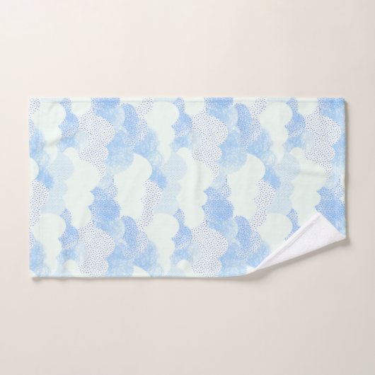 Blue Abstrakt Rain Cloud Sky Gemustert Badhandtuch Set (Handtuch)