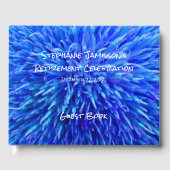 Blue Abstrakt Retirement Party Memory/Guest Book Gästebuch (Vorderseite)