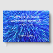 Blue Abstrakt Retirement Party Memory/Guest Book Gästebuch (Vorderseite)