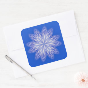 Blue Abstrakt Snowflake Sticker