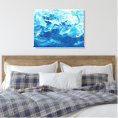 Blue Abstrakt Splash Art Leinwanddruck (Insitu (Schlafzimmer))
