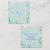 Blue Abstrakt Square Business Card Quadratische Visitenkarte (Vorne/Hinten)