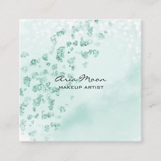 Blue Abstrakt Square Business Card Quadratische Visitenkarte (Vorderseite)