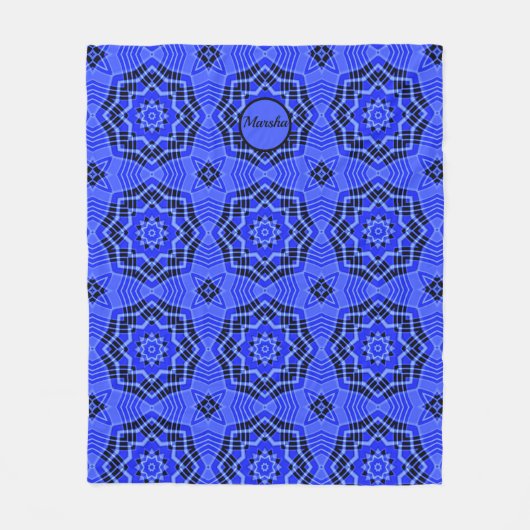 Blue Abstrakt Star Blume Fleece (Vorderseite)