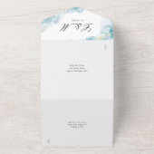 Blue Abstrakt Watercolor Elegante Hochzeit All In One Einladung (Außenbereich)
