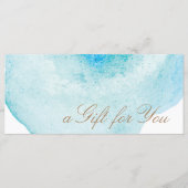 Blue Abstrakt Watercolor Geschenkgutschein (Vorderseite)