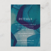 Blue Abstrakt Watercolor Wedding Begleitkarte (Vorderseite)