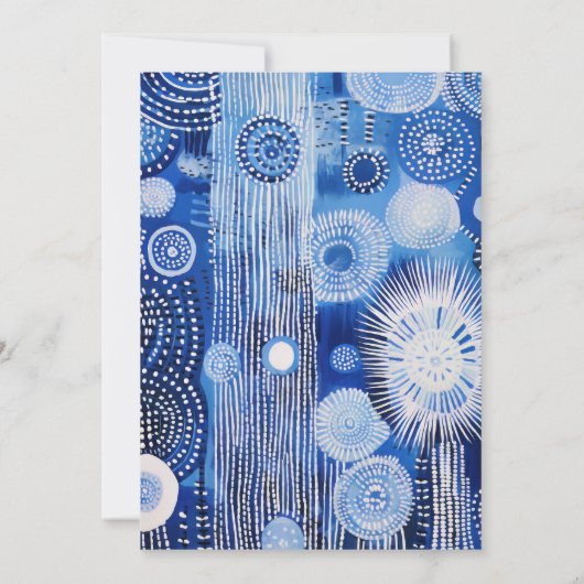 Blue Abstrakt Watercolor Wohltätigkeit Event Gala Einladung (Rückseite)