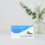 Blue Abstrakt Wave | Real Anwesen Logo Visitenkarte (Stehend Vorderseite)
