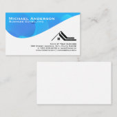 Blue Abstrakt Wave | Real Anwesen Logo Visitenkarte (Vorne/Hinten)